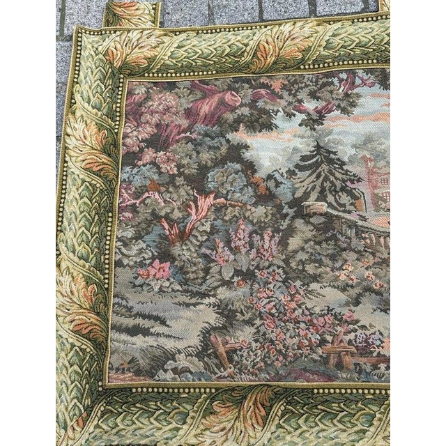 Vintage French Jacquard Verdure Tapestry in the style of Aubusson, 1970s For Sale - Image 4 of 18