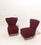 Cherry Velvet Armchairs with Wooden Legs, Italy, 1960s, Set of 2 For Sale - Image 13 of 13