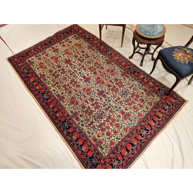 A finely hand-knotted Persian Bidjar area rug from the first quarter of the 20th century, featuring a beautifully detailed...
