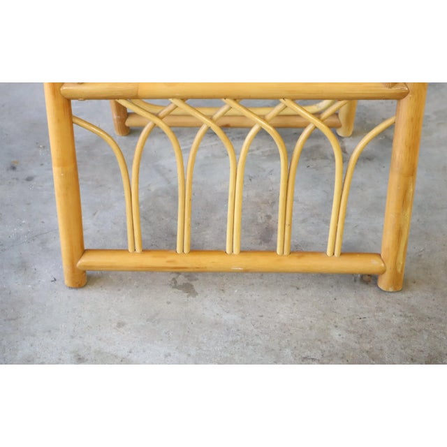 Tan Vintage Rattan Bamboo Full Length Floor Mirror Boho Bohemian Modern Retro 70's 80's For Sale - Image 8 of 10