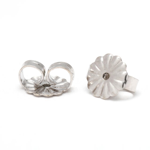 Modern 0.50ctw Diamond Cluster Stud Earrings, 14k White Gold, Everyday Wear, Pair For Sale - Image 3 of 4