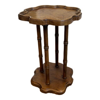 Mid 20th Century Vintage Walnut Scalloped Brandt Side Table For Sale