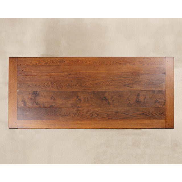 19th C. French Louis XVIII Style Oak Barley Twist Dining Table 7 Ft For Sale - Image 4 of 18