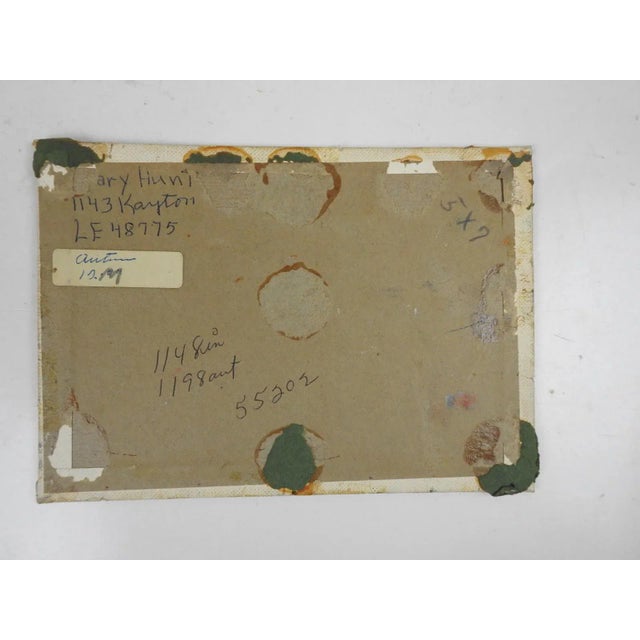 Rustic Small Vintage Mid 20th Century Autumn Homestead Landscape Painting For Sale - Image 3 of 3