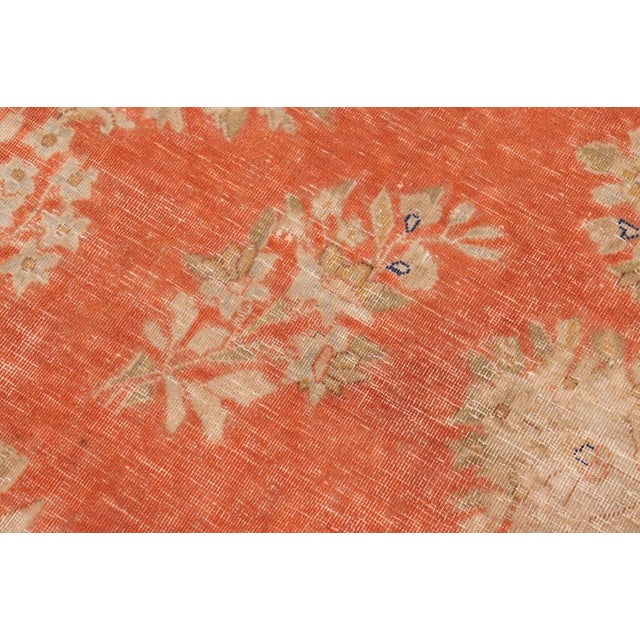 Textile Shabby CHic 1990's Vintage Orange/Blue Wool Rug - 9'8'' X 12'11'' For Sale - Image 7 of 10