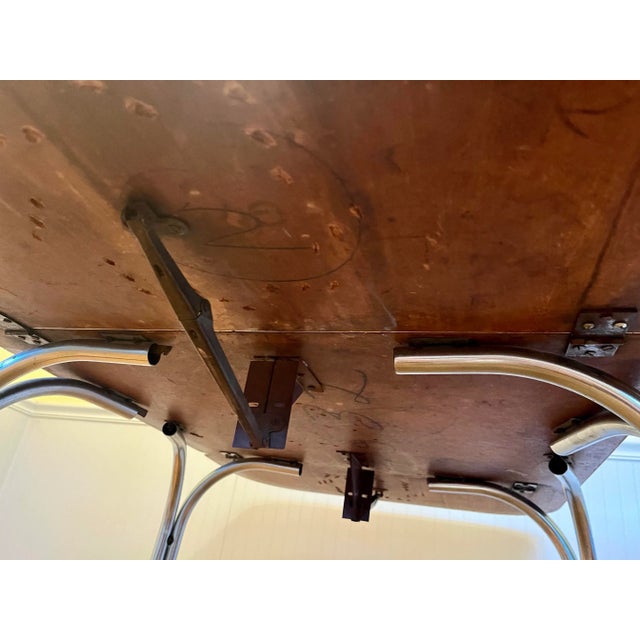 Mid 20th Century Mid-Century Modern Double Chrome Drop-Leaf Table For Sale - Image 5 of 6