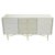 Two Tone Light Grey & White Fluted Drawer Fronts Brass Stretchers Long Dresser For Sale - Image 13 of 13