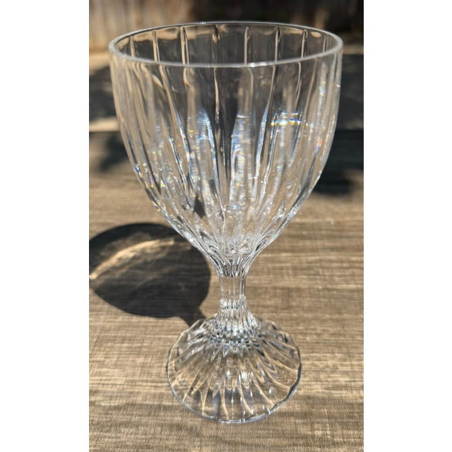 Mikasa Mikasa Park Lane Vertical Cut Ribbed Stem Crystal Wine Glass - Set of 6 For Sale - Image 4 of 4