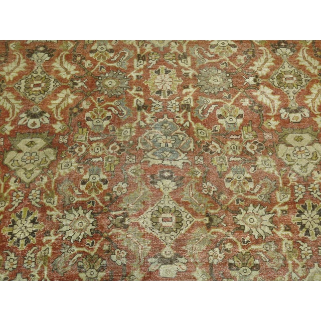 Antique Zabihi Collection Persian Mahal Room Size Rustic Rug - 7'11" x 12'3" For Sale - Image 4 of 10