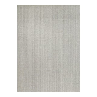 2010s Rug & Kilim’s Modern Rug in Solid Gray and Off-White Striae - 10x14 For Sale