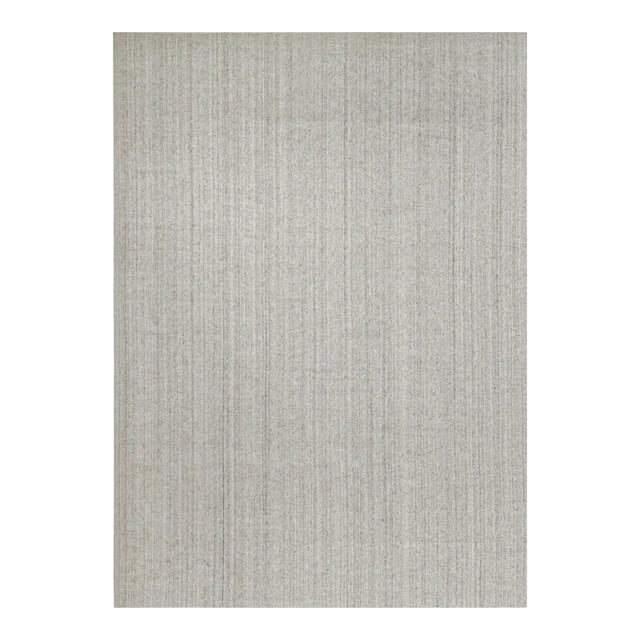 2010s Rug & Kilim’s Modern Rug in Solid Gray and Off-White Striae - 10x14 For Sale
