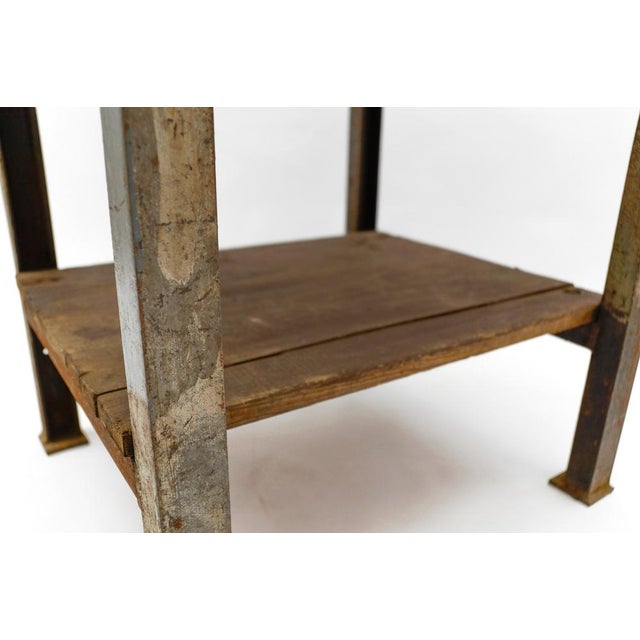Art Deco Industrial Steel and Wood Work Table, 1940s For Sale - Image 12 of 15