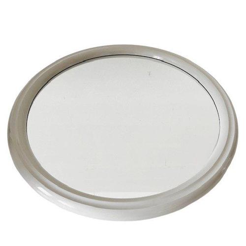 Glass Vintage Space Age Wall Mirror in Gray Plastic, 1970s For Sale - Image 7 of 7