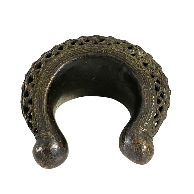 African Vintage Benin Bronze Bracelet Trade Currency Nigeria For Sale - Image 3 of 6