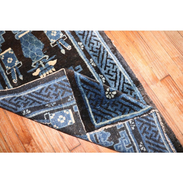 Textile Blue Chinese Batou Rug rug no.j3475 For Sale - Image 7 of 7