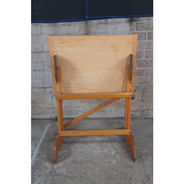 Mid 20th Century H.E. Smith Company Oak Adjustable Trestle Base