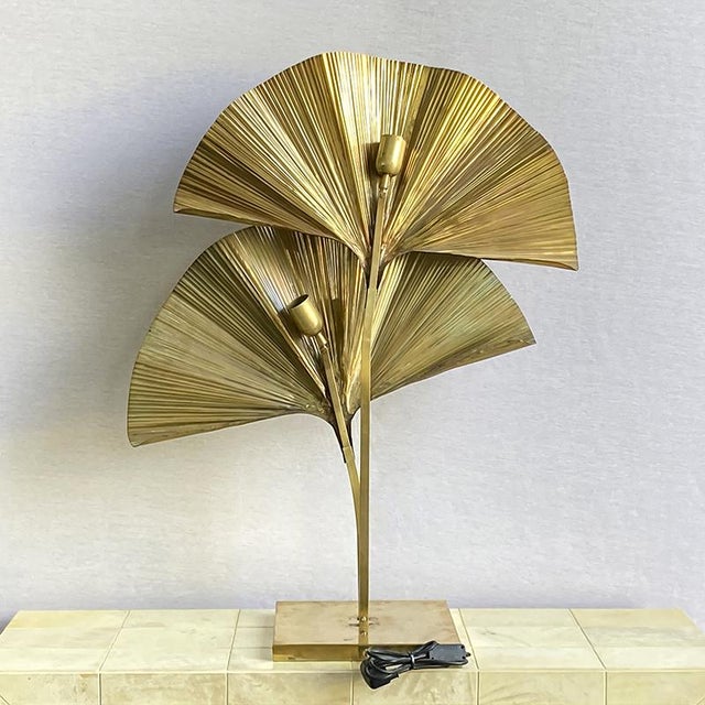 Polished Brass Table Lamp, 1980s For Sale - Image 3 of 10