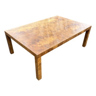 Milo Baughman Burlwood Coffee Table for Directional For Sale