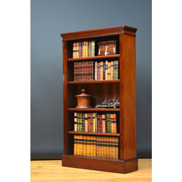 Victorian Mahogany Open Bookcase, 1880 For Sale - Image 3 of 16