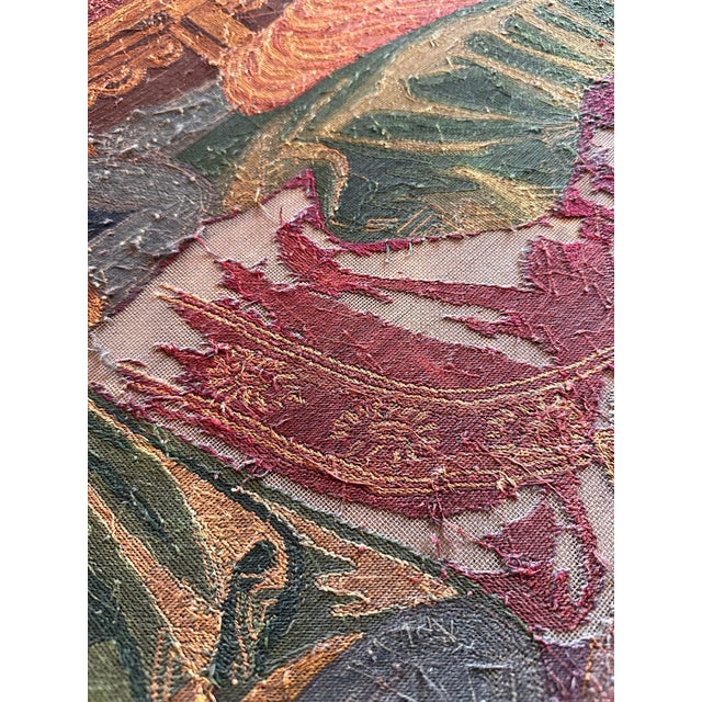 Antique Handcrafted needlepoint depicting a classical romanticized Orientalist For Sale - Image 9 of 18