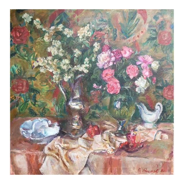 1980s Roses Still Life Painting by Vitaly Reunov For Sale