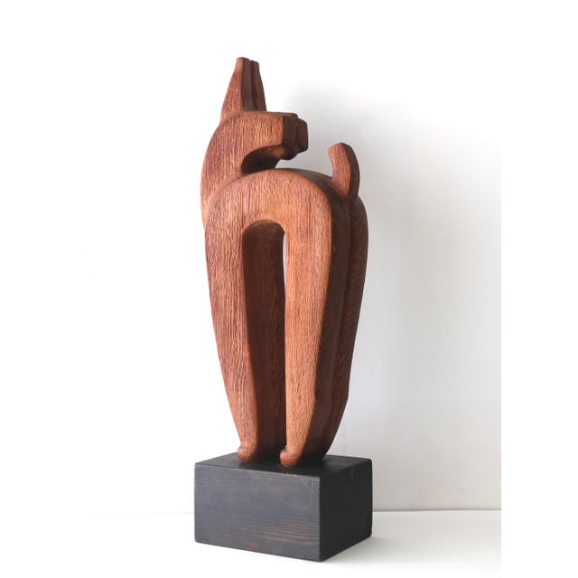 Wood Finnish Lynx Sculpture by W. Hynninen Mid-Century For Sale - Image 7 of 11