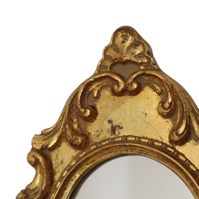 1960s Small Baroque Crested Mirror in Gold Leaf Gilt from Deknudt, 1960s For Sale - Image 5 of 18