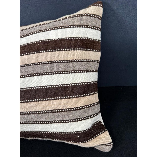 Contemporary Turkish Hemp Pillow Cushion Natural Beige Brown Cushion Cover 20"x20" For Sale - Image 3 of 4