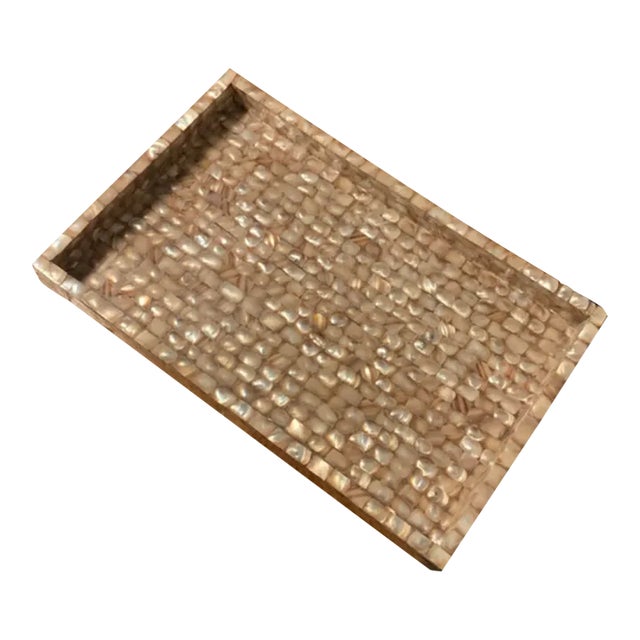 Vintage Tessellated Mother of Pearl Tray - Mop For Sale