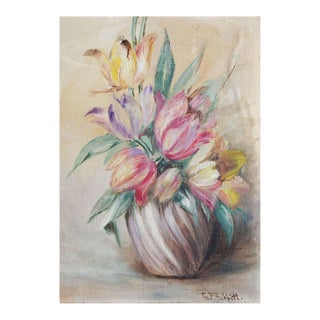 Early 20th Century Still Life With Tulips Painting For Sale