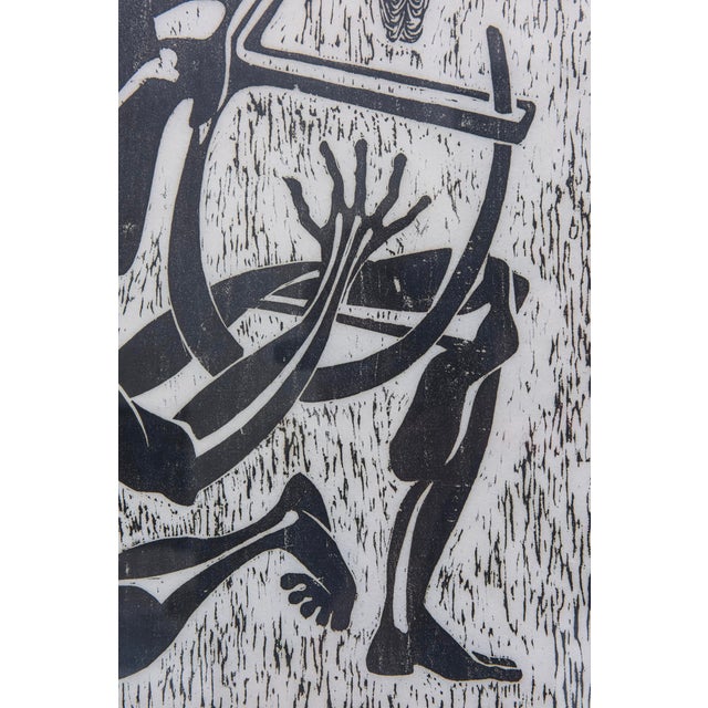 1950s Mid Century Modern Signed Black and White Etching Custom Framed For Sale - Image 5 of 11