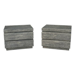 Early 20th Century Brutalist Nightstands, Pair For Sale