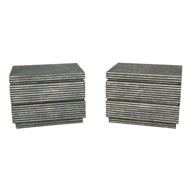 Early 20th Century Brutalist Nightstands, Pair For Sale