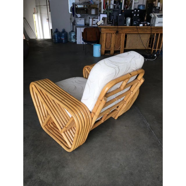 Wood 1940s Restored Paul Frankl Six-Strand Rattan Sofa and Lounge Chair Set For Sale - Image 7 of 10