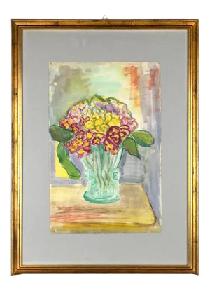 Caroline Hill, Flowers, Watercolor on Paper, Mid-20th Century