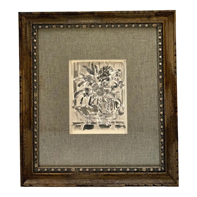 Late-20th Century, Untitled, Traditional, Framed Grayscale Monochromatic Original Print, Artist Uknown For Sale