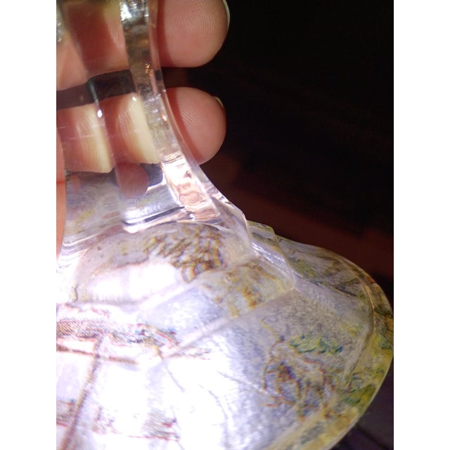 Native American Authentic 1919 Bohemian Moser 24 Karat Gold Glitched Crystal Chalice For Sale - Image 3 of 5