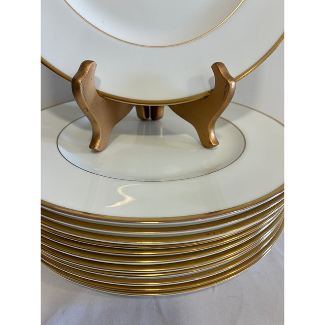 Vintage Wedgwood Bone China Gold Rim Dinner Plates, Set of 12, England For Sale - Image 9 of 11