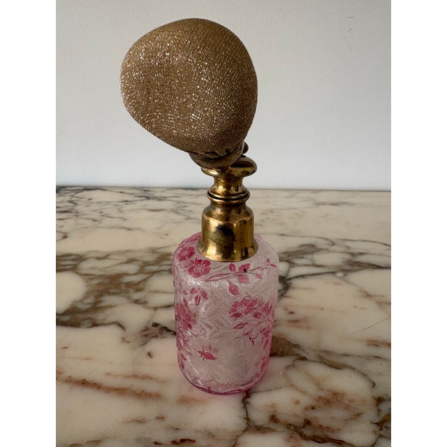 1900 - 1909 Early 1900s Baccarat Eglantier (Wild Rose) Pattern Perfume Atomizer For Sale - Image 5 of 9