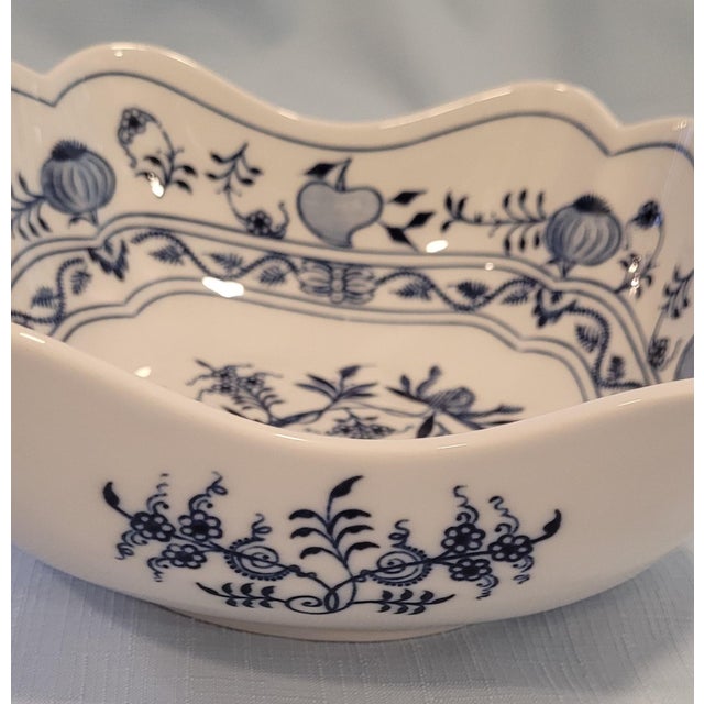 Beautiful set of Bohemian dish and matching candlesticks(2) - dark blue design. Beautiful color design. Note: made in...