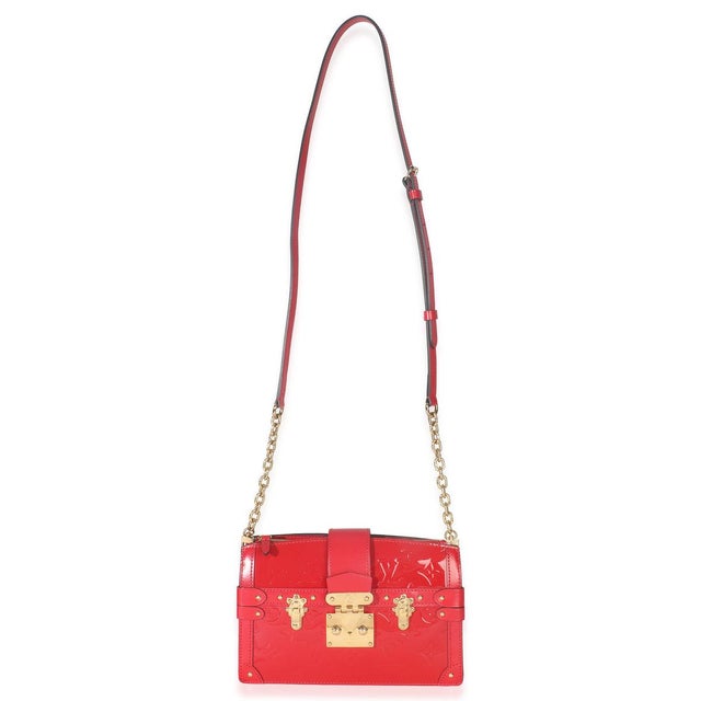 Red Cherry Monogram Vernis Trunk Clutch Bag For Sale - Image 8 of 9