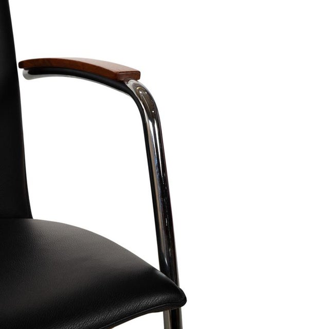 Leolux Freyr Chairs in Black Leather from Leolux, Set of 4 For Sale - Image 4 of 16