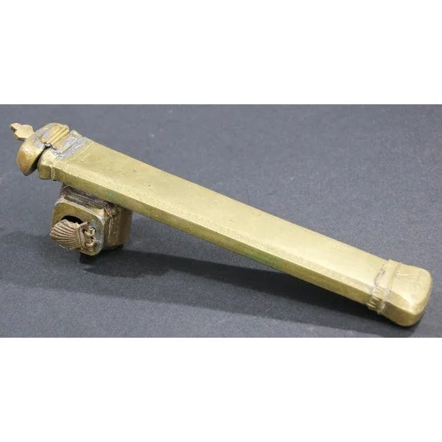 Early 19th Century Middle Eastern Brass Inkwell Qalamdan For Sale - Image 11 of 12