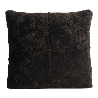 Lancaster Signature Quadrant Pillow in Mocha Curly Shearling For Sale