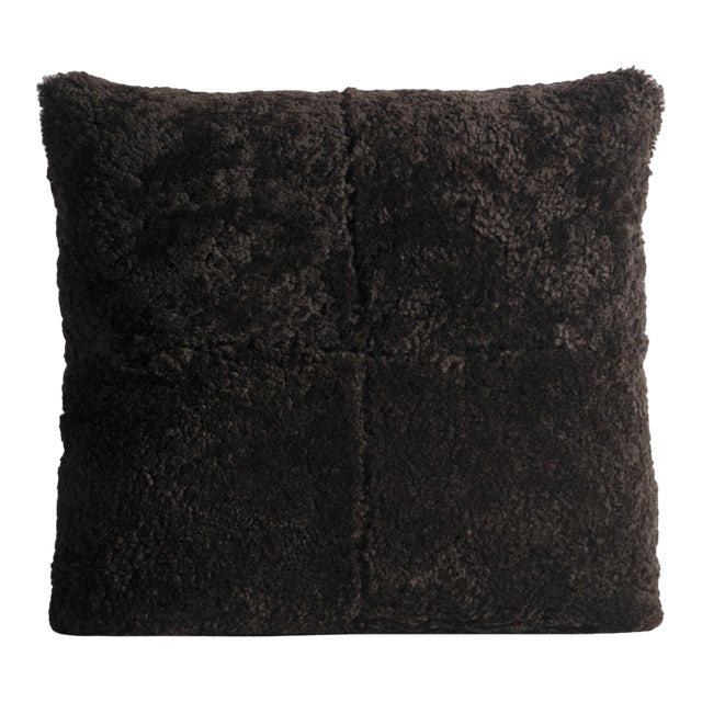 Lancaster Signature Quadrant Pillow in Mocha Curly Shearling For Sale