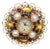 1950s Vintage Lucien Piccard 14k Pearl Multi-Color Gemstone Watch Brooch For Sale