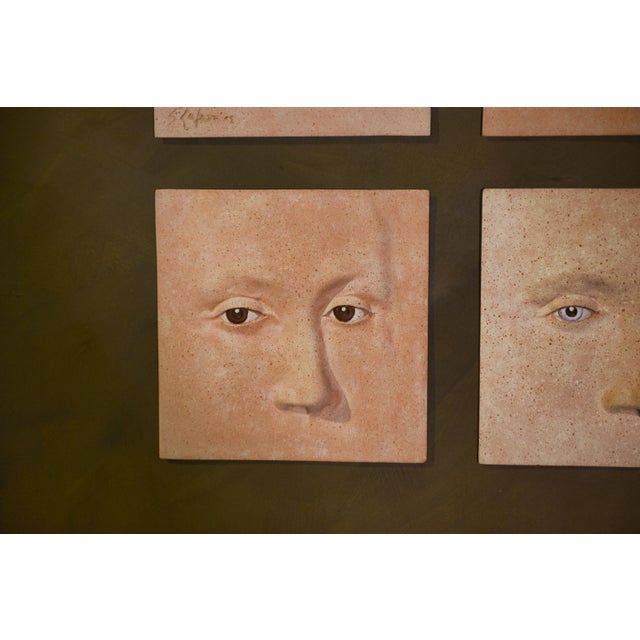 Rafazzi, Ceramic Painting with Four Faces, 2000s, Paint & Canvas For Sale - Image 6 of 9