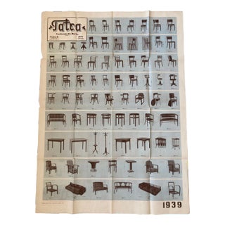 XXL Vintage Czechoslovakian Art Deco Tatra Furniture Poster, 1920s For Sale