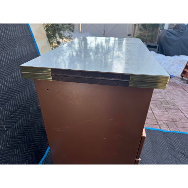 Mid-Century Modern 1950s Mid Century Atomic Starburst Liquor Cabinet With Extending Top For Sale - Image 3 of 11