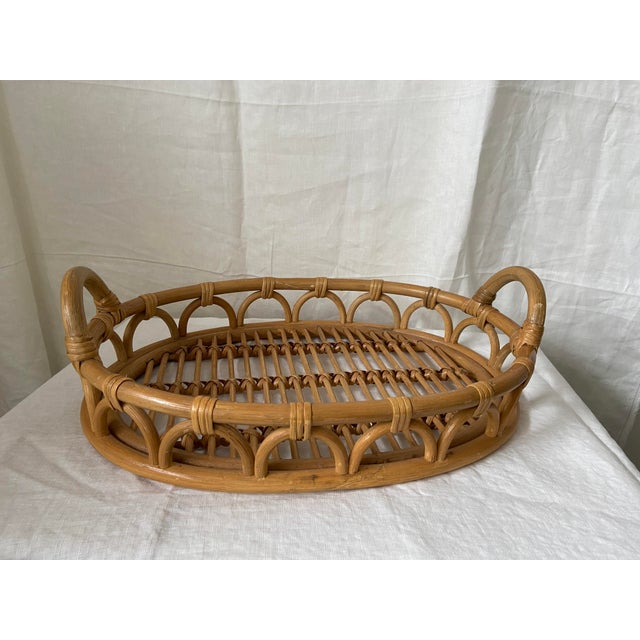 Woven Rattan Tray With Handles Chairish